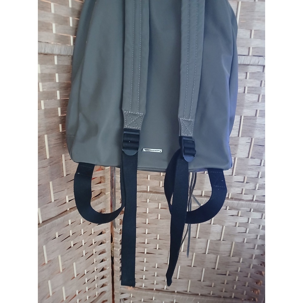 Rebecca Minkoff Khaki Green Nylon Backpack Leather Accents - Picture 5 of 7